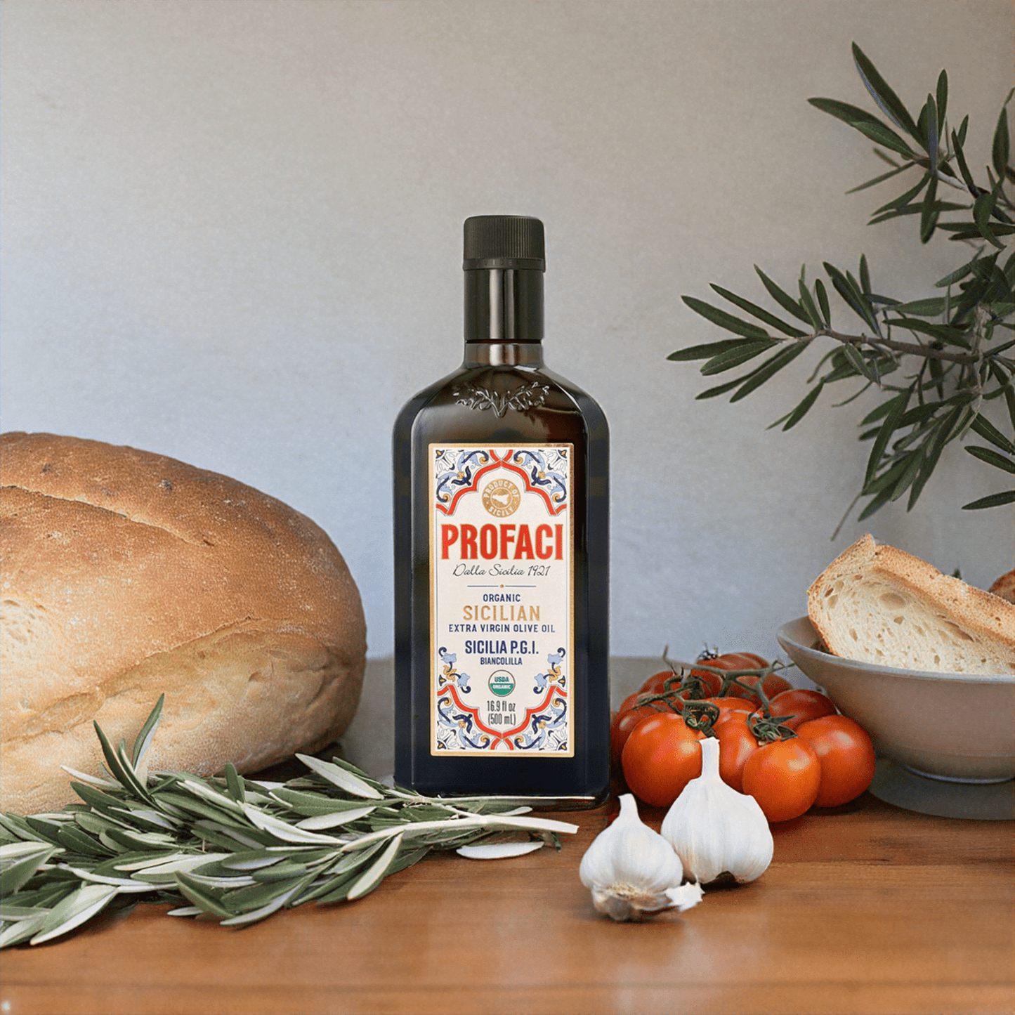 Profaci Sicilian Organic Extra Virgin Olive Oil – 100% Biancolilla Olives - Sicily Kitchen