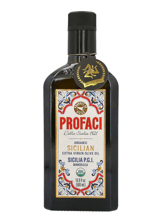 Profaci Sicilian Organic Extra Virgin Olive Oil – 100% Biancolilla Olives - Sicily Kitchen