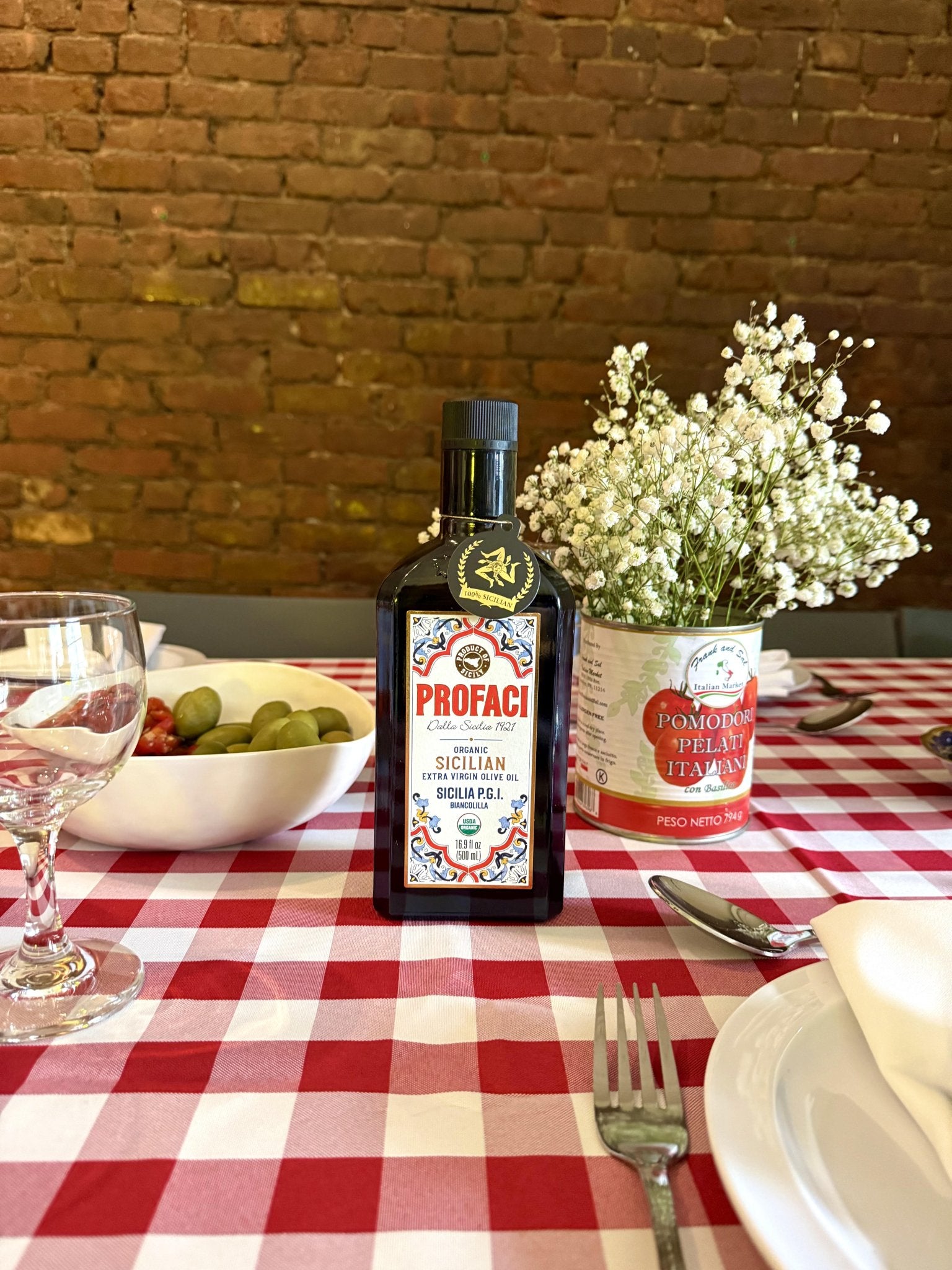 Profaci Sicilian Organic Extra Virgin Olive Oil – 100% Biancolilla Olives - Sicily Kitchen